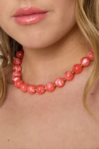 Bead necklace with gold beads in between 13.5mm