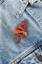 Snake Brooch Pink & Purple Eloise Closet Jewelry