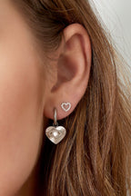 Golden Heart Stud Earrings Eloise Closet - Gold Color Copper