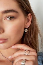 Golden Heart Stud Earrings Eloise Closet - Gold Color Copper