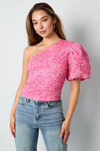 Floral Summer One-Shoulder Top Eloise Closet