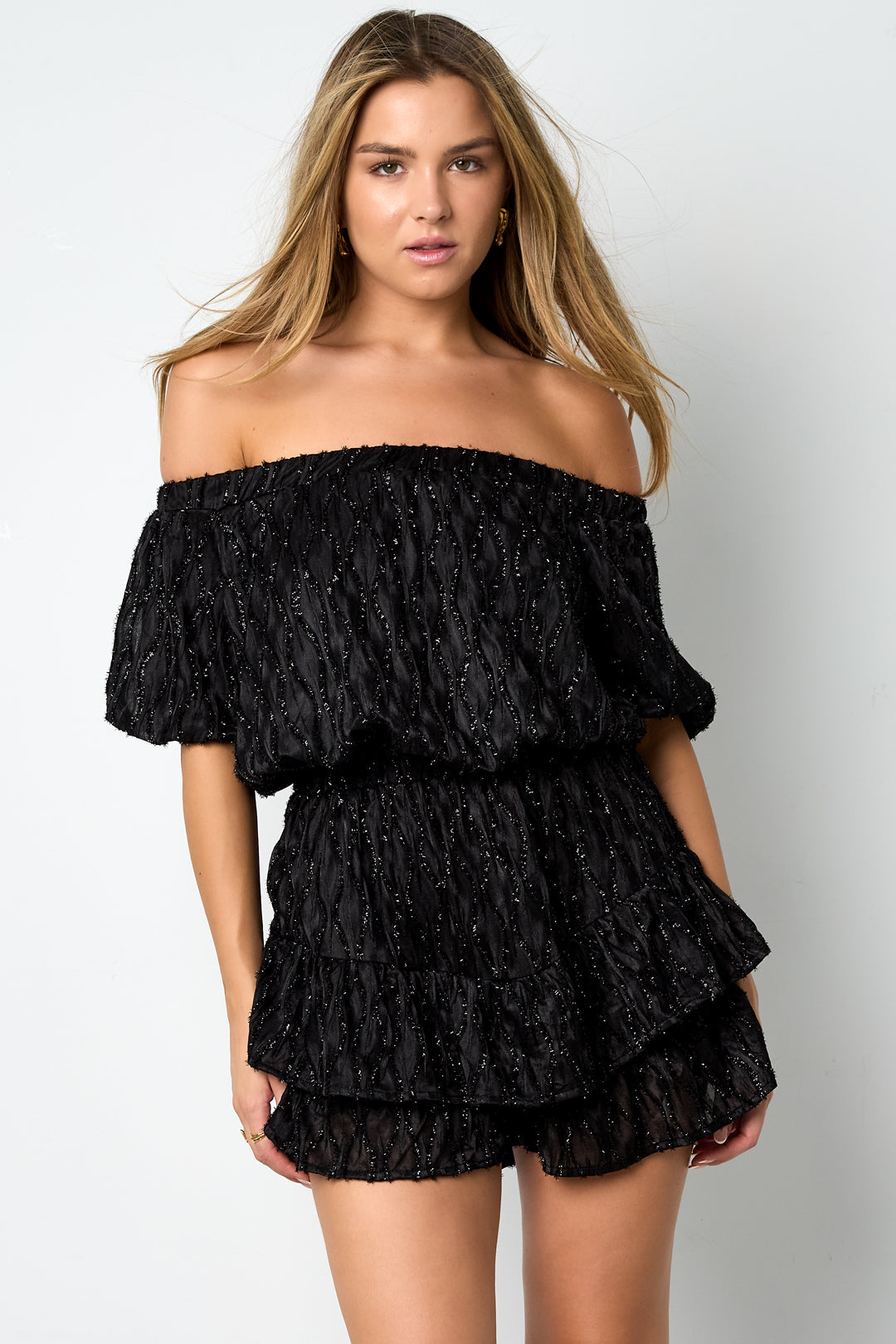Eloise Closet Off-Shoulder Ruffle Bodysuit Woven Polyester
