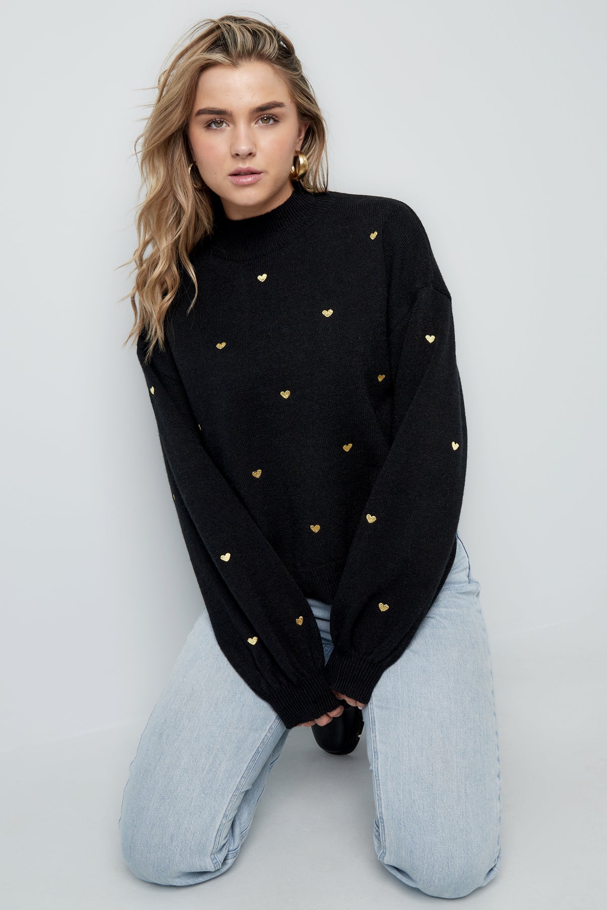 Heart Pattern Knit Sweater Eloise Closet