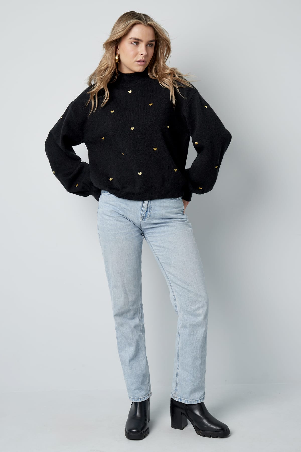 Heart Pattern Knit Sweater Eloise Closet