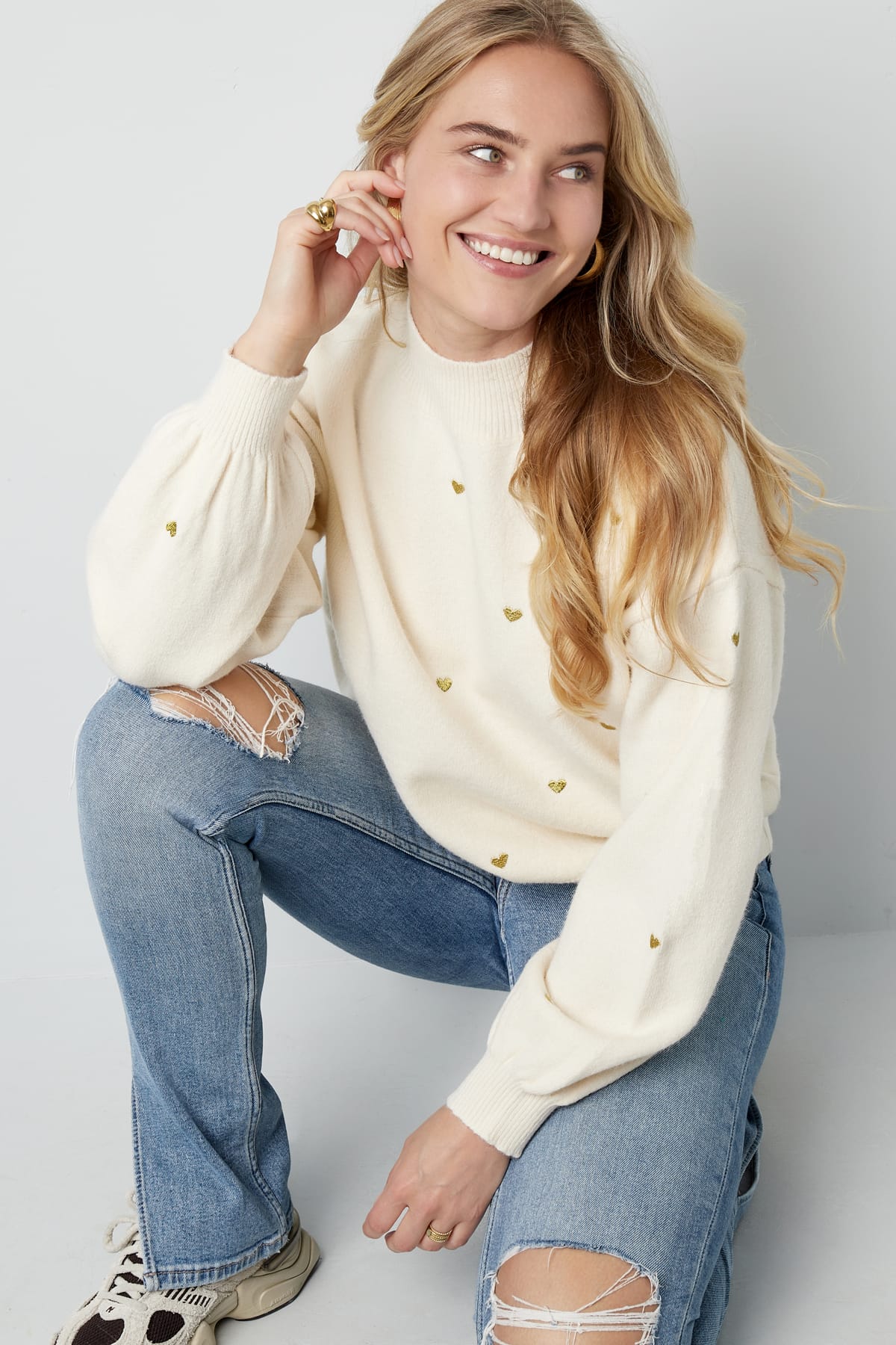 Heart Pattern Knit Sweater Eloise Closet
