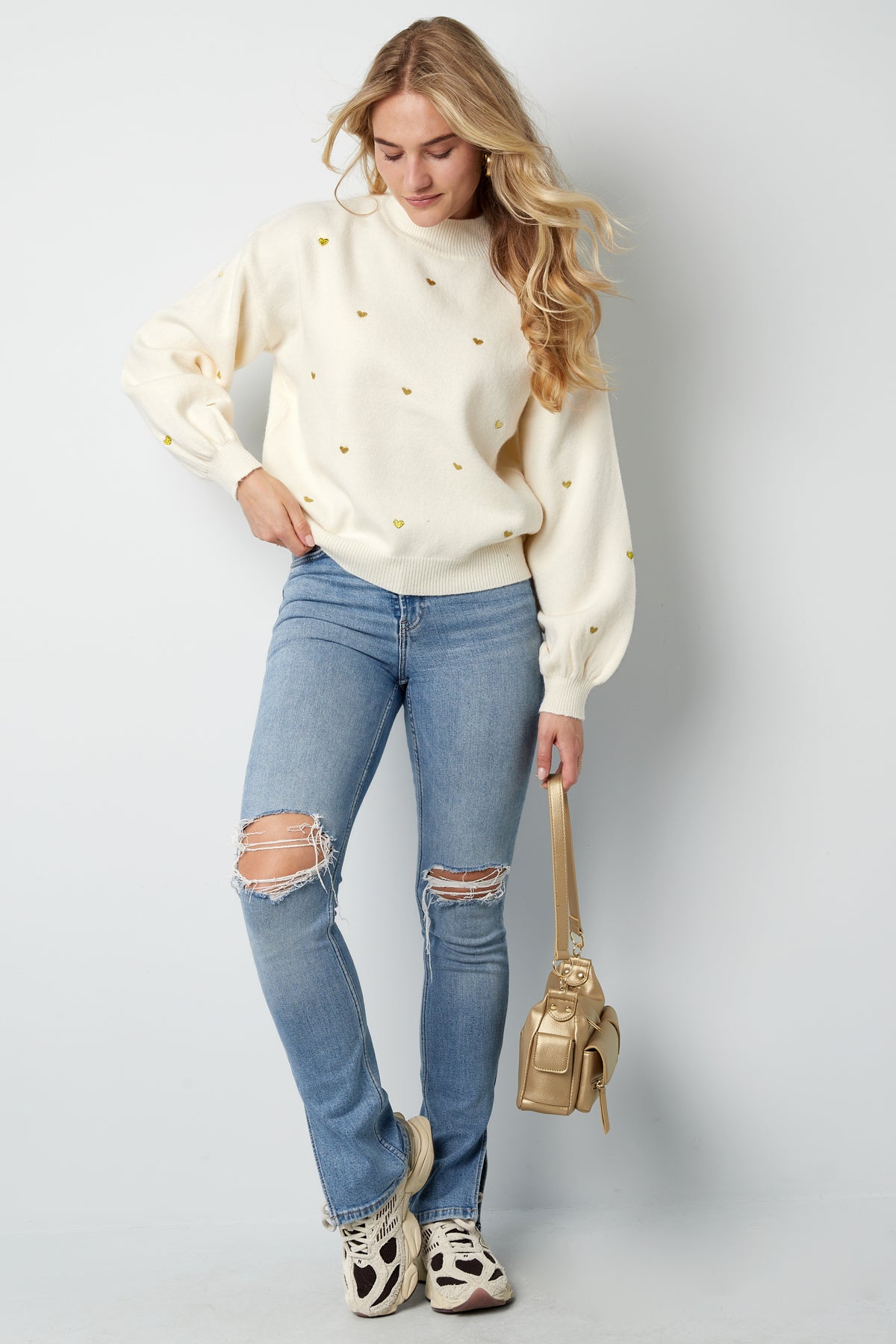 Heart Pattern Knit Sweater Eloise Closet