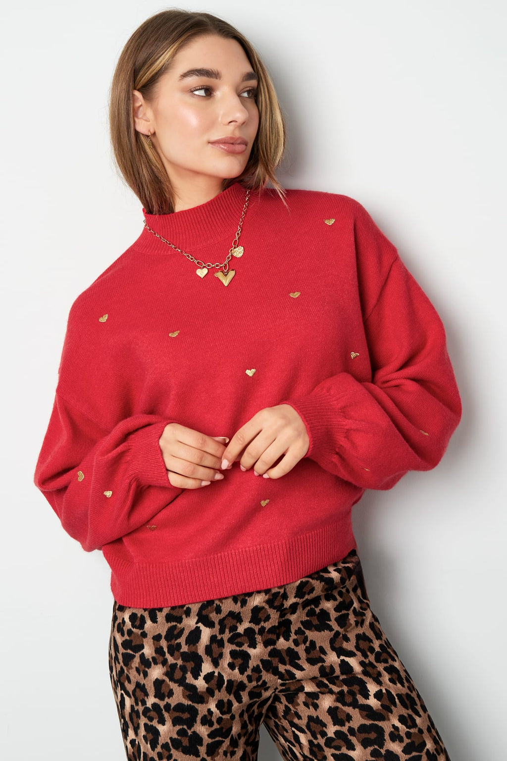 Heart Pattern Knit Sweater Eloise Closet