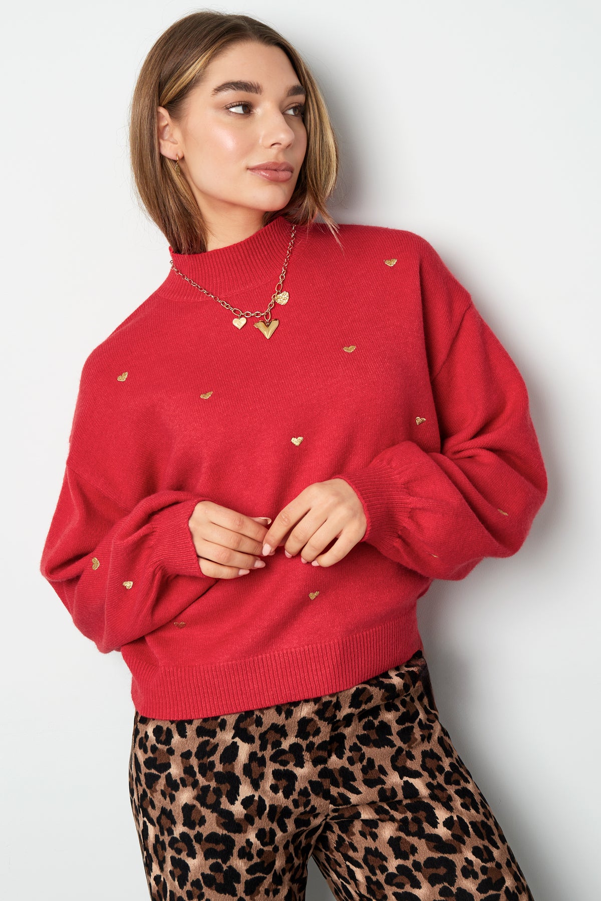 Heart Pattern Knit Sweater Eloise Closet