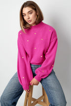 Heart Pattern Knit Sweater Eloise Closet