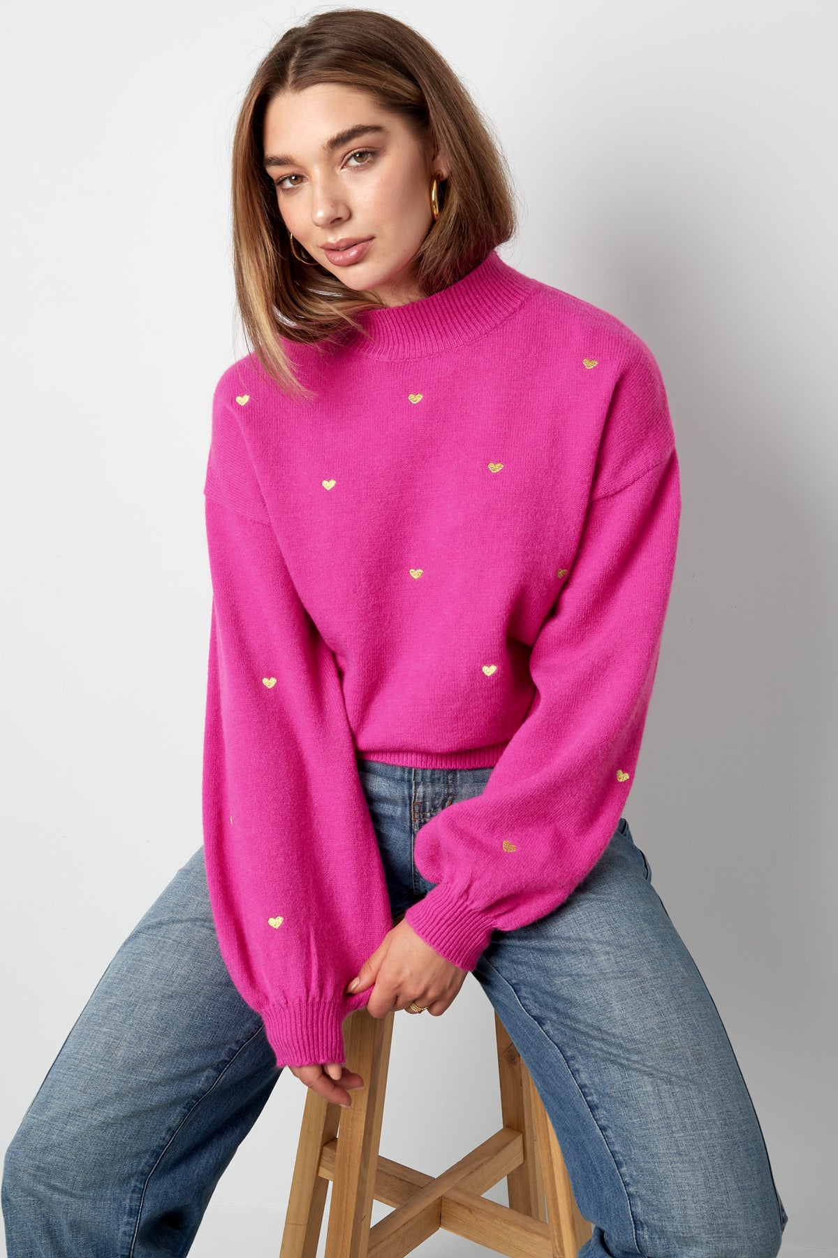 Heart Pattern Knit Sweater Eloise Closet