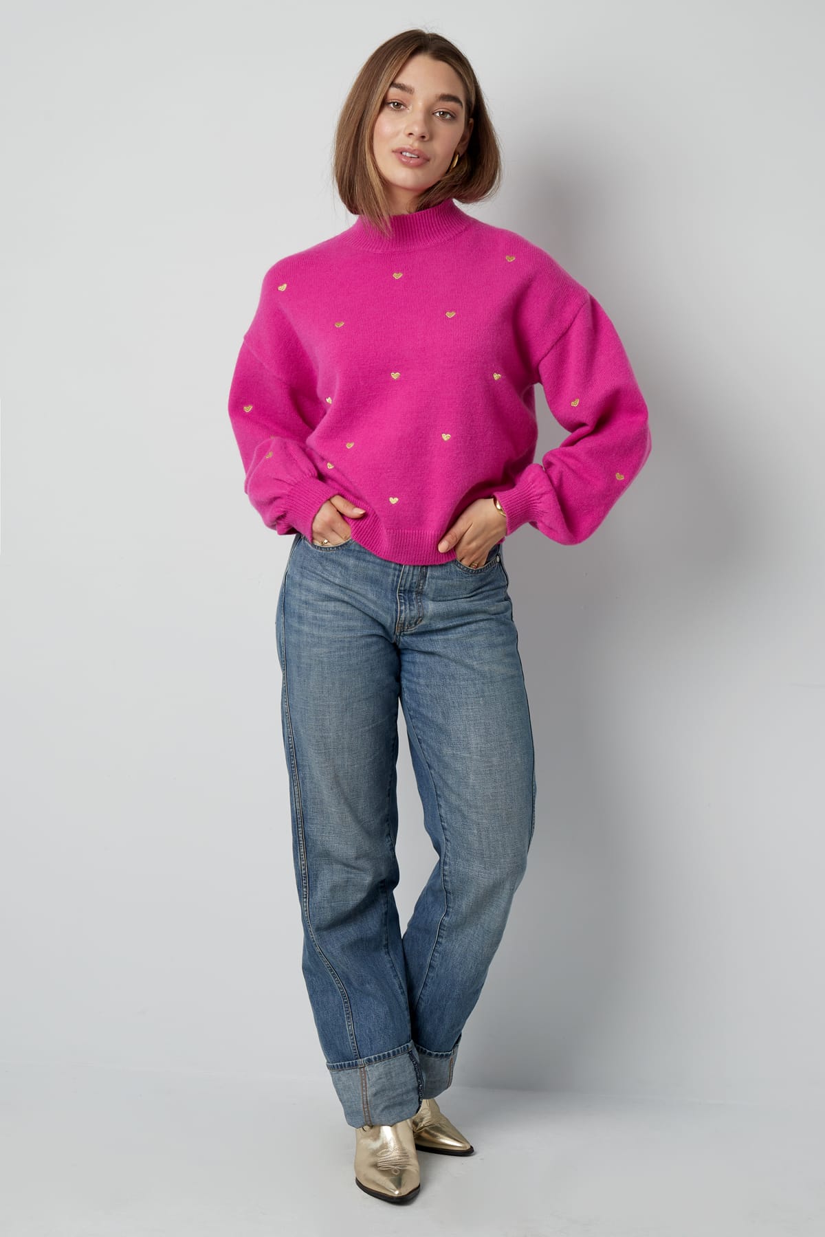 Heart Pattern Knit Sweater Eloise Closet