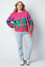 Eloise Closet Oversized Knit Patterned Cardigan Patterned Design