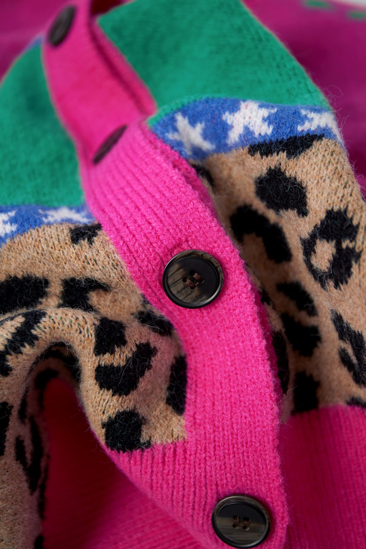 Eloise Closet Oversized Knit Patterned Cardigan Patterned Design