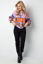 Eloise Closet Oversized Knit Patterned Cardigan Patterned Design