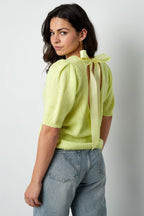 Open Back Tie Short Sleeve Top Eloise Closet