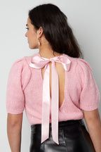Open Back Tie Short Sleeve Top Eloise Closet