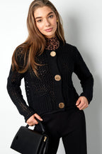 Eloise Closet Crochet Open Front Cardigan