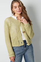Eloise Closet Crochet Open Front Cardigan