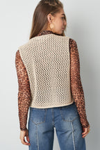 Eloise Closet Openwork Knit Cardigan