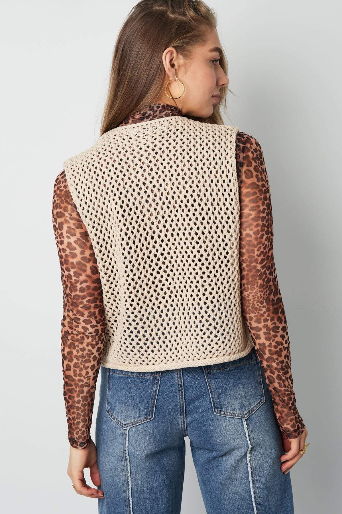 Eloise Closet Openwork Knit Cardigan