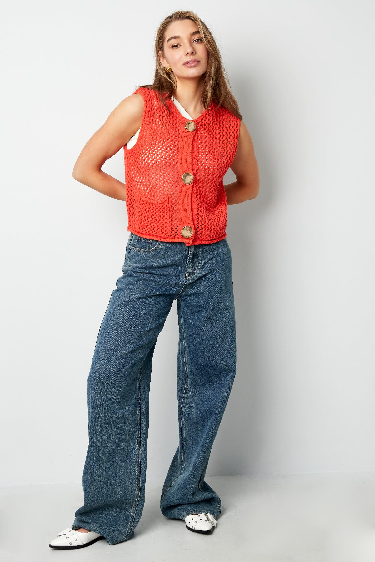 Eloise Closet Openwork Knit Cardigan