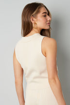 Silky Button V-Neck Top Eloise Closet