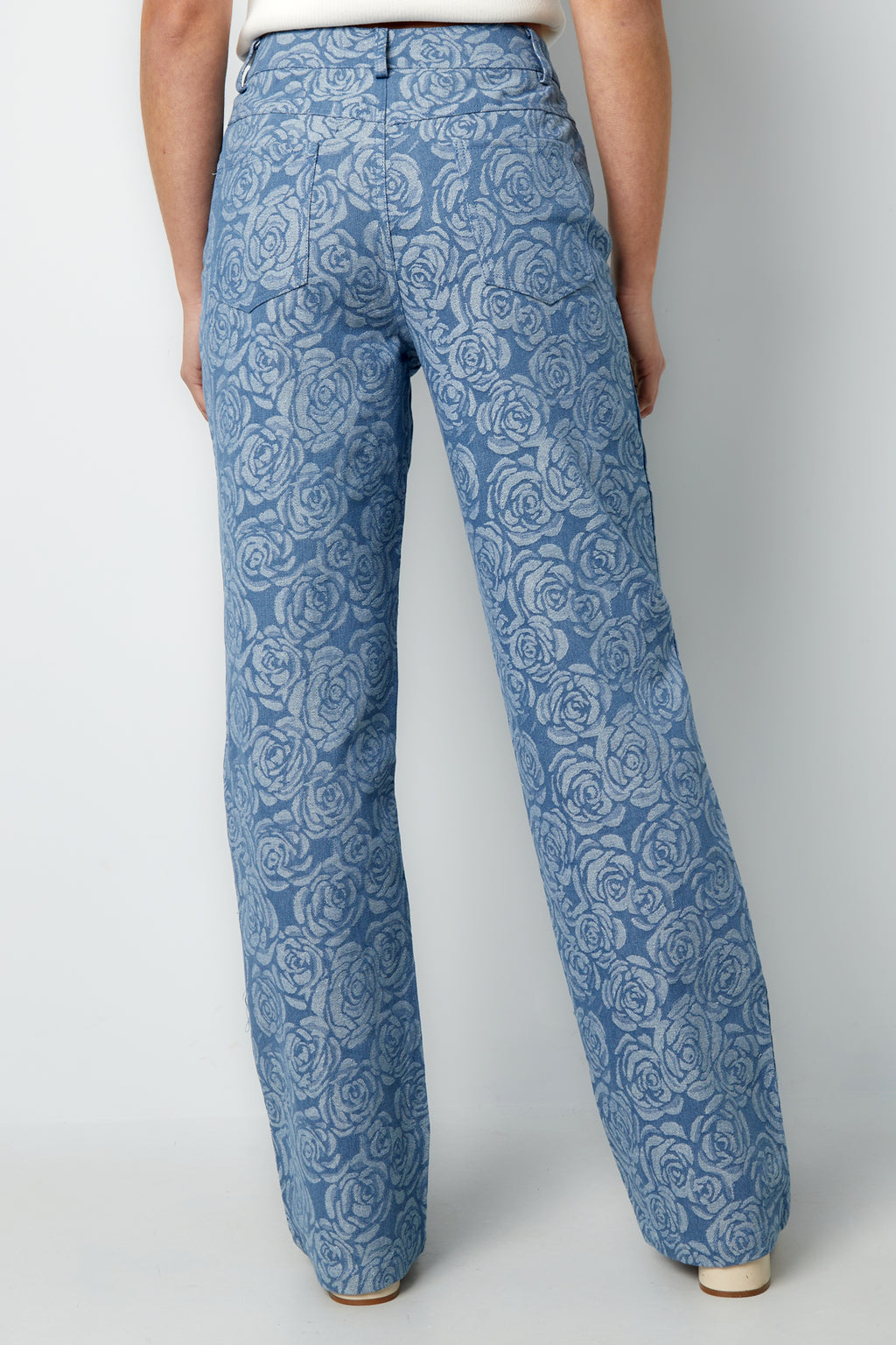 Cotton Woven Straight Leg Pants Casual Floral Print Eloise Closet