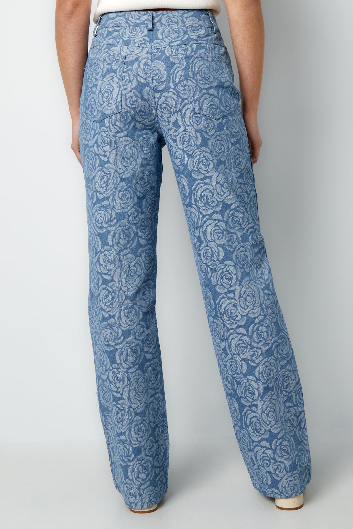 Cotton Woven Straight Leg Pants Casual Floral Print Eloise Closet