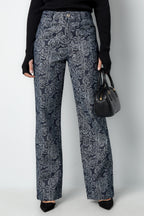 Cotton Woven Straight Leg Pants Casual Floral Print Eloise Closet