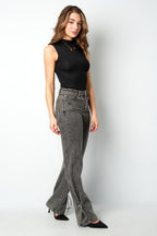 Eloise Closet Straight-Leg Cotton Denim with Knot Detail