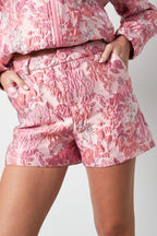 Eloise Closet Elegant Floral Shorts Woven Polyester