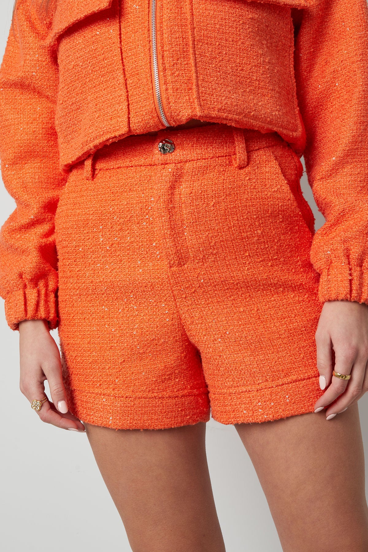 High-Waisted Orange Summer Shorts Eloise Closet