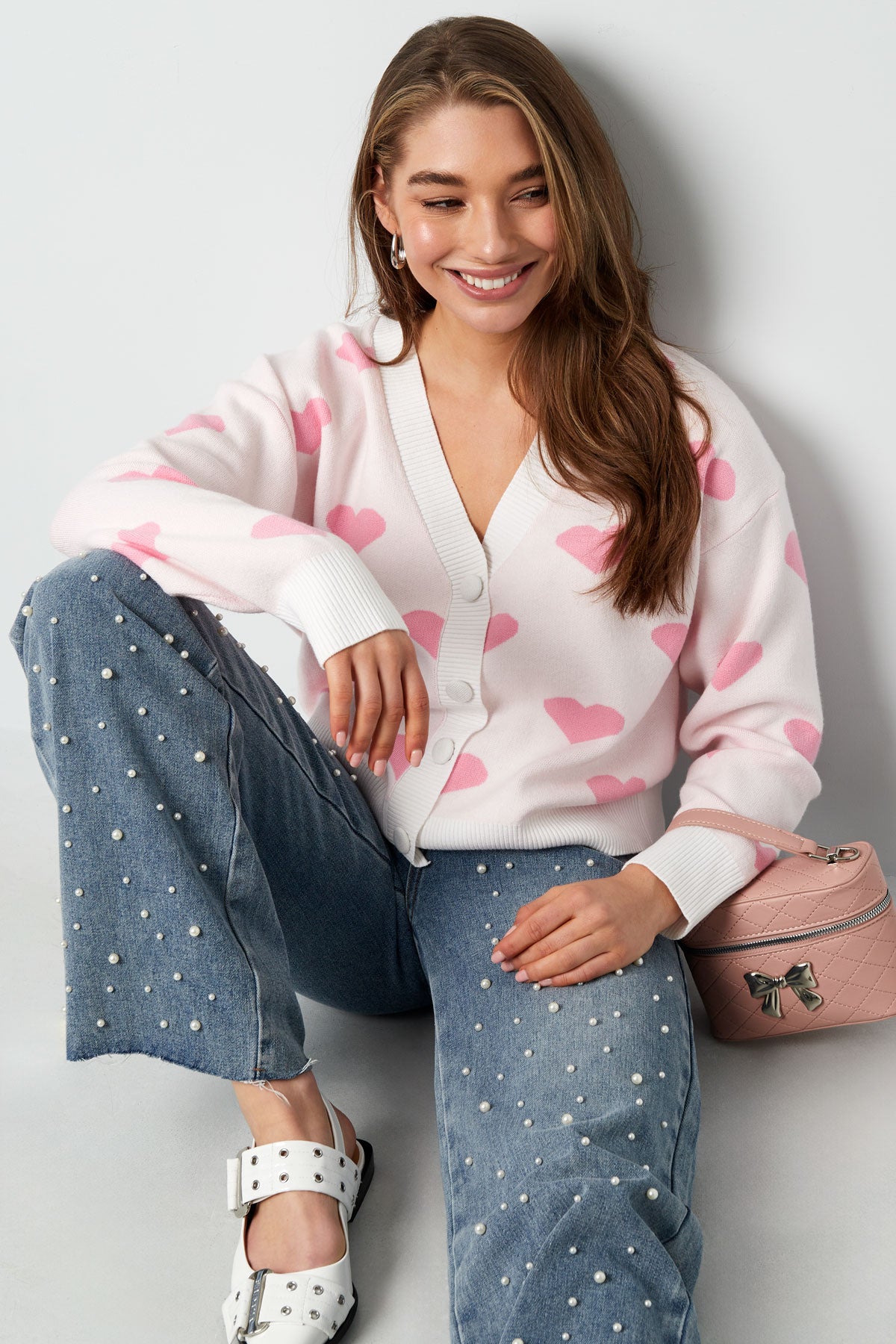Eloise Closet Your Heart Knit Cardigan Viscose 