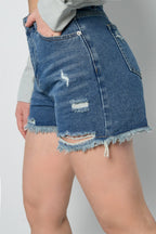 Eloise Closet | Distressed High Waist Denim Shorts