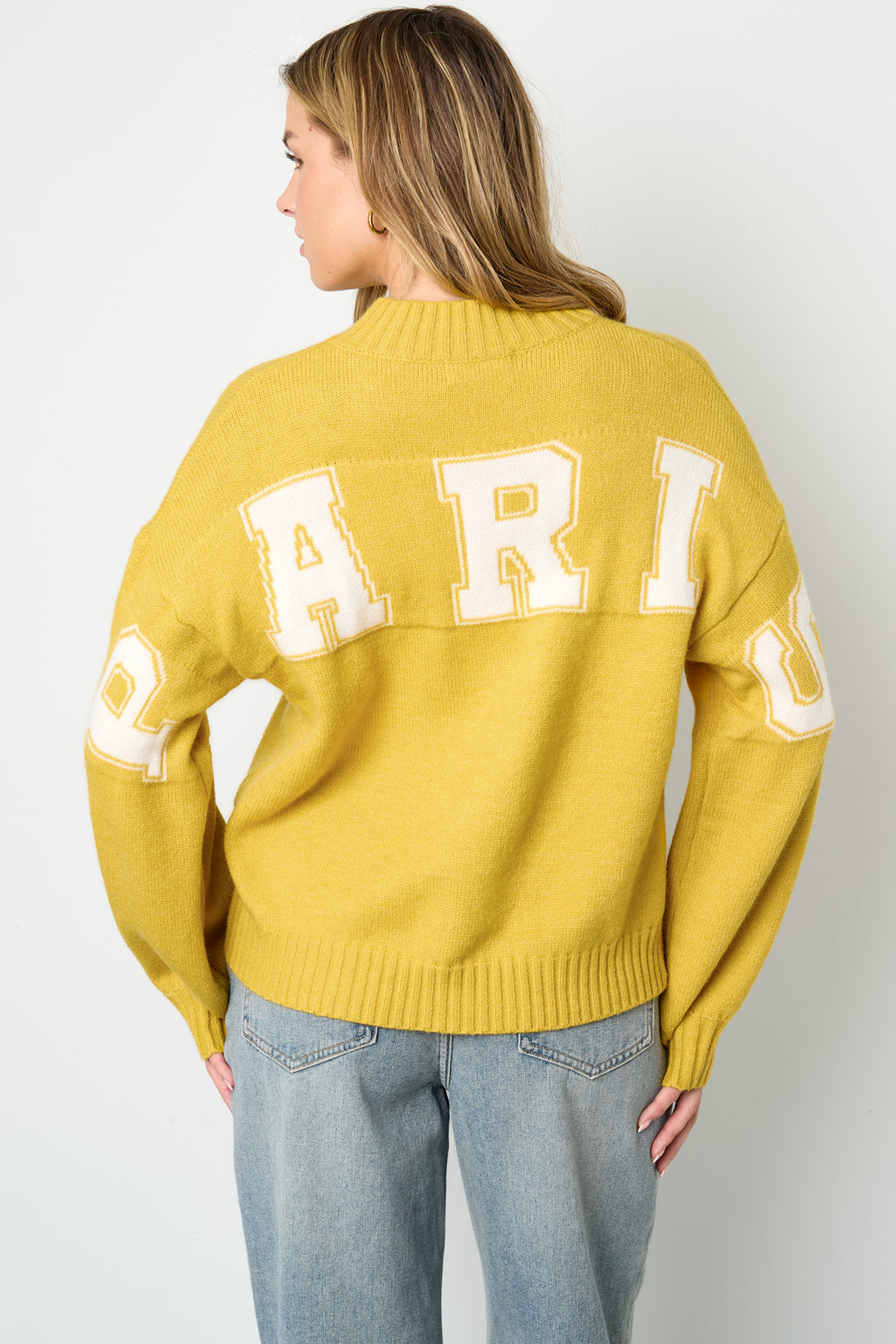 Letter Back Knit Sweater Eloise Closet