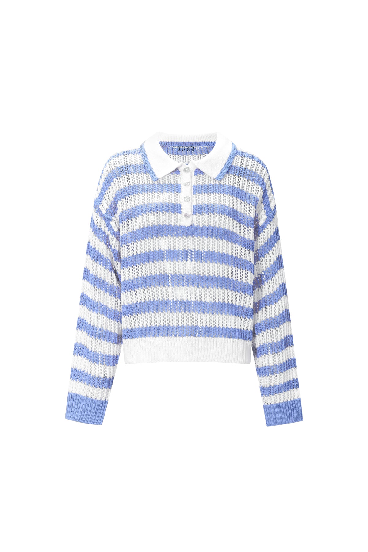Eloise Closet Striped Knit Polo Top