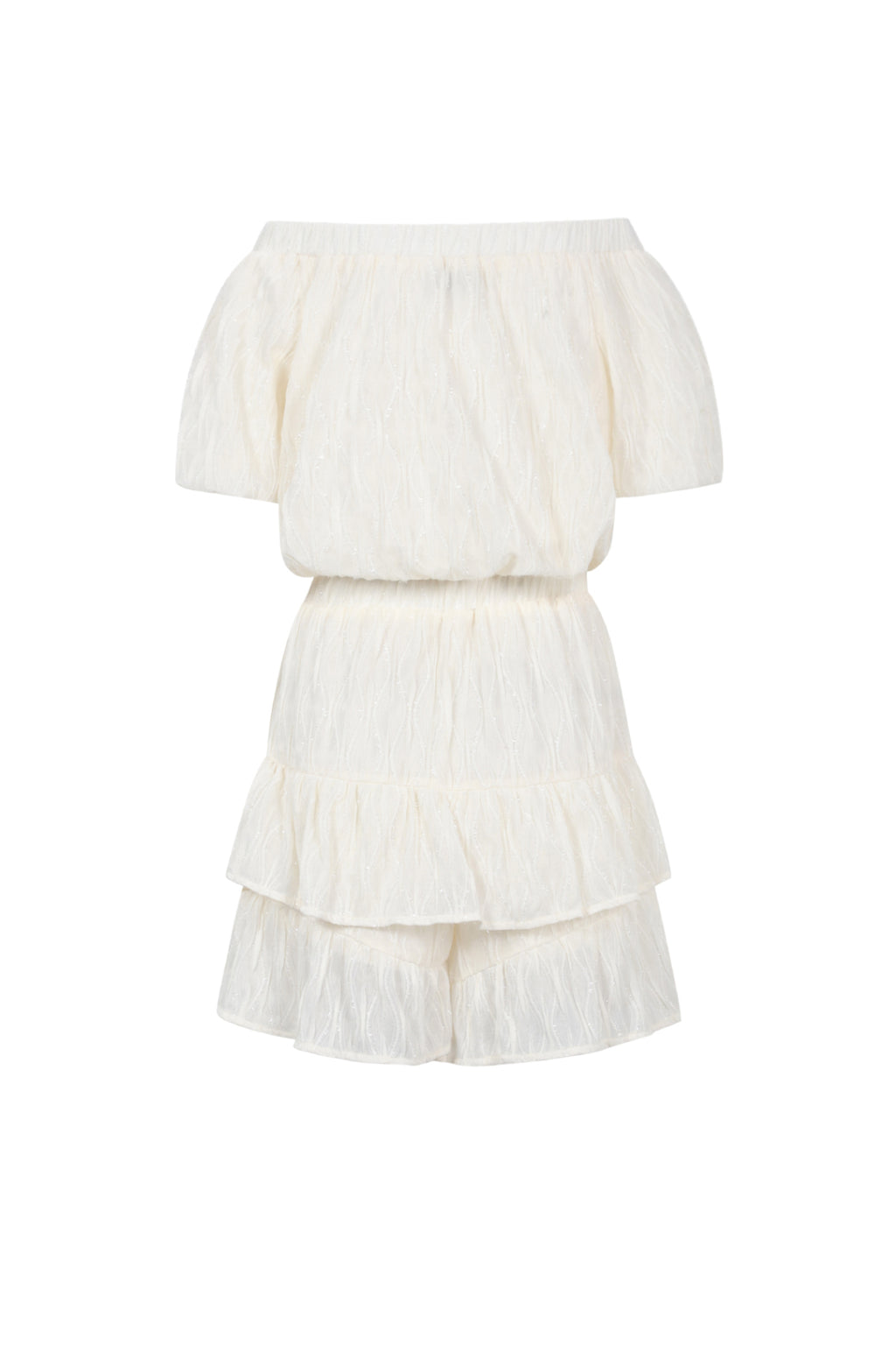 Eloise Closet Off-Shoulder Ruffle Bodysuit Woven Polyester