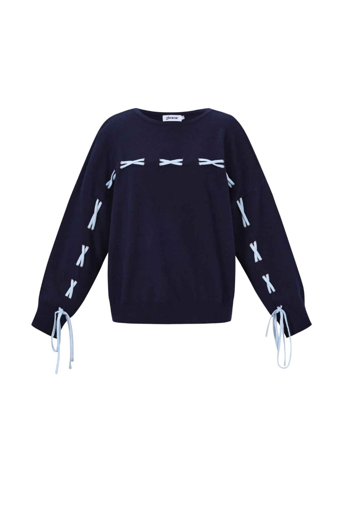 Color Clash Lace-Up Sweater Eloise Closet