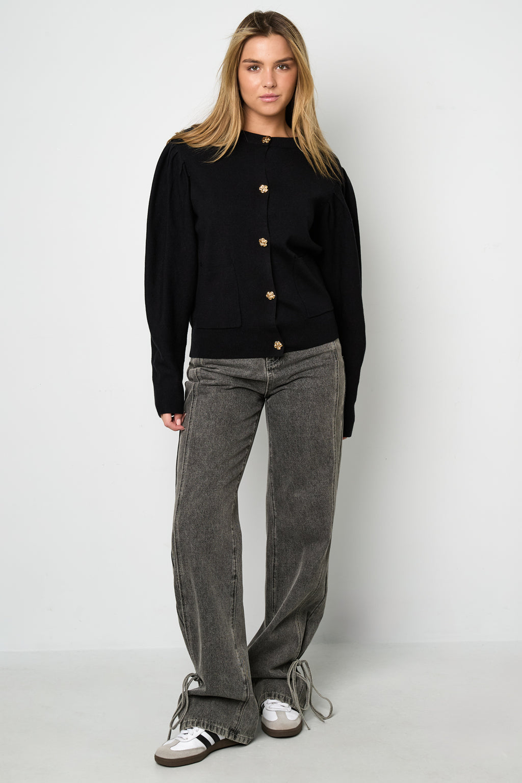 Eloise Closet Viscose Knit Cardigan Casual Solid Color