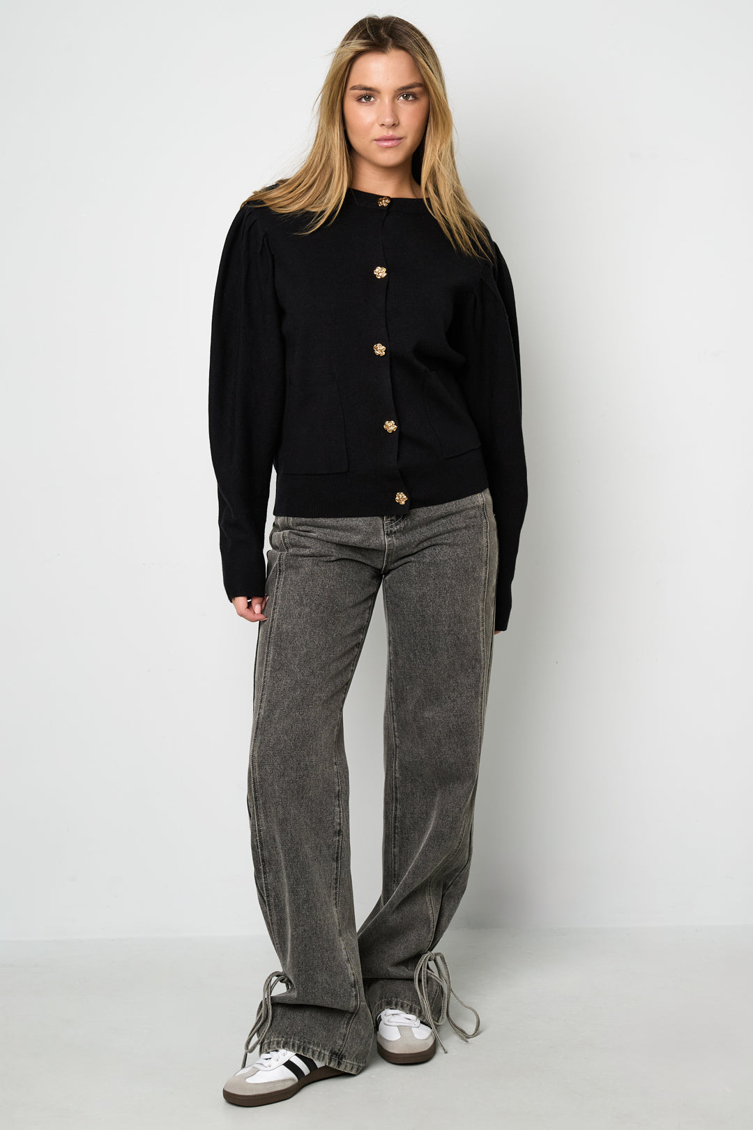 Eloise Closet Viscose Knit Cardigan Casual Solid Color
