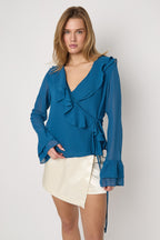 Ruffle Me Long Sleeve Top Women – Elegant Eloise Closet