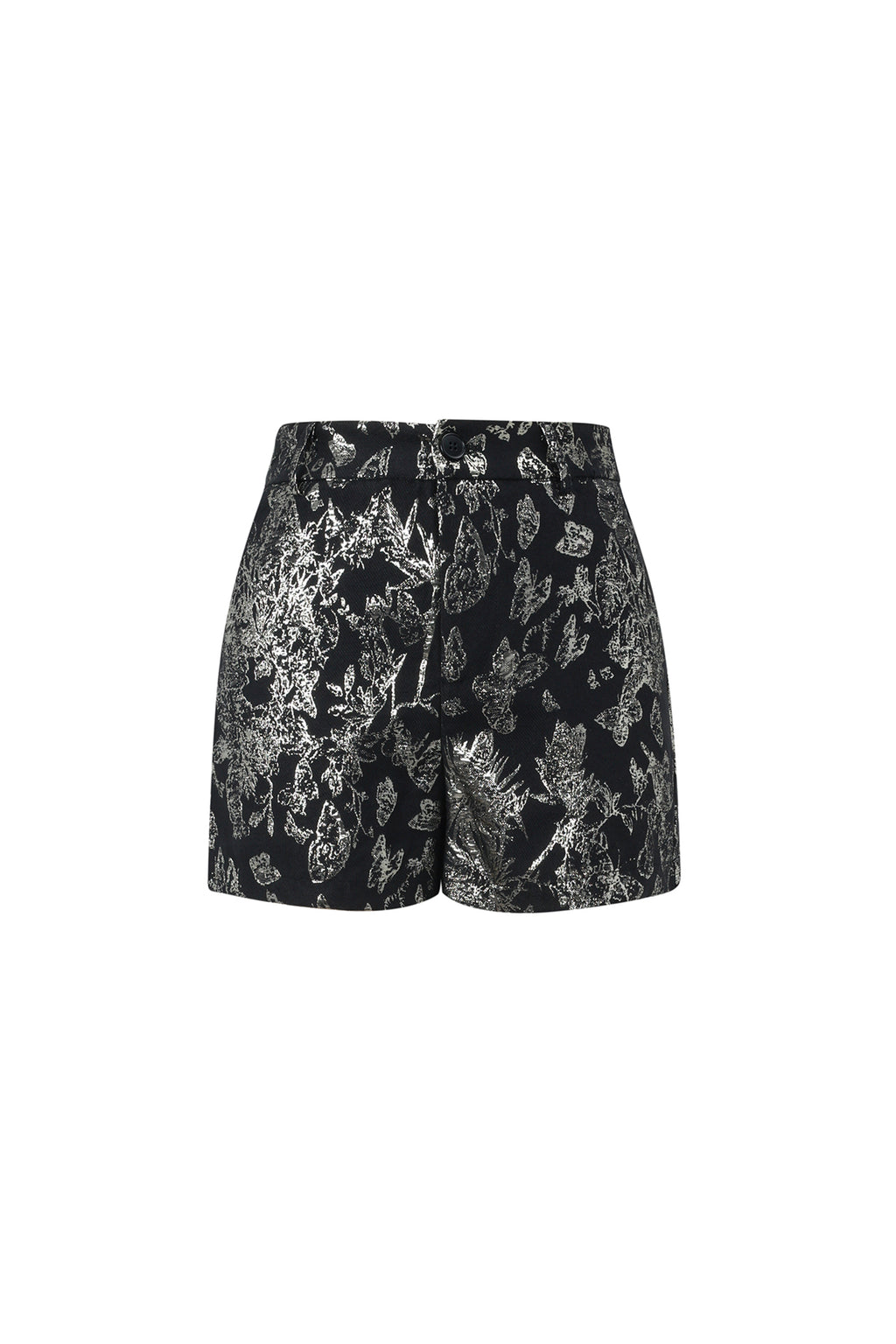 Golden Floral High-Waisted Shorts Eloise Closet