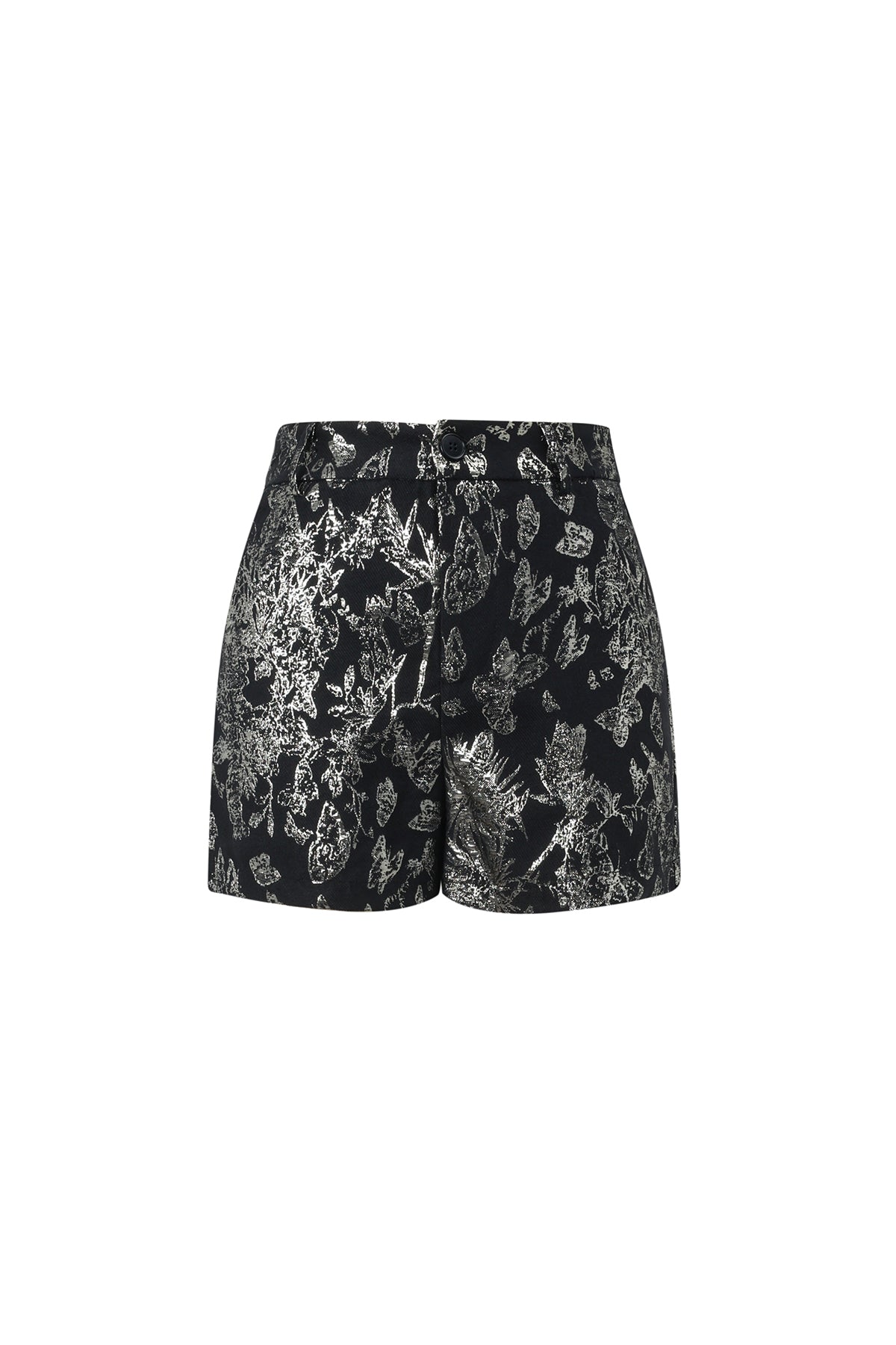 Golden Floral High-Waisted Shorts Eloise Closet