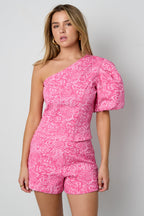 Floral Summer One-Shoulder Top Eloise Closet