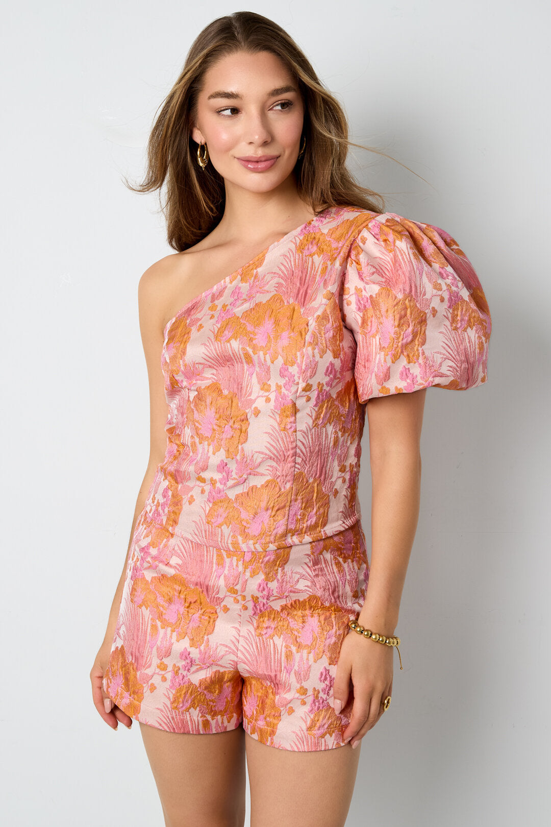 Tropical Summer One Shoulder Top Eloise Closet