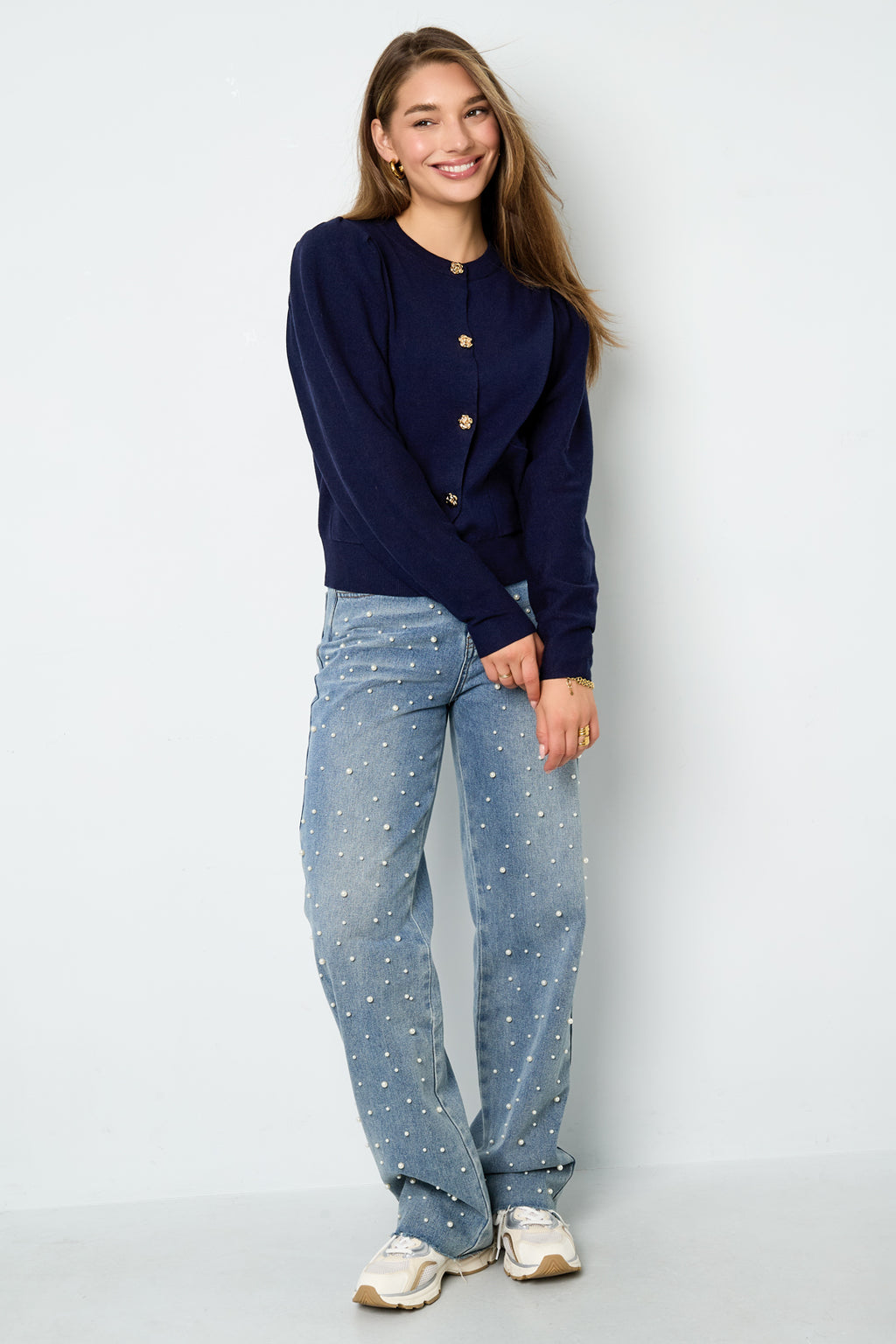 Eloise Closet Viscose Knit Cardigan Casual Solid Color