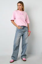 Cotton Knitted Women's T-shirt Casual Letters