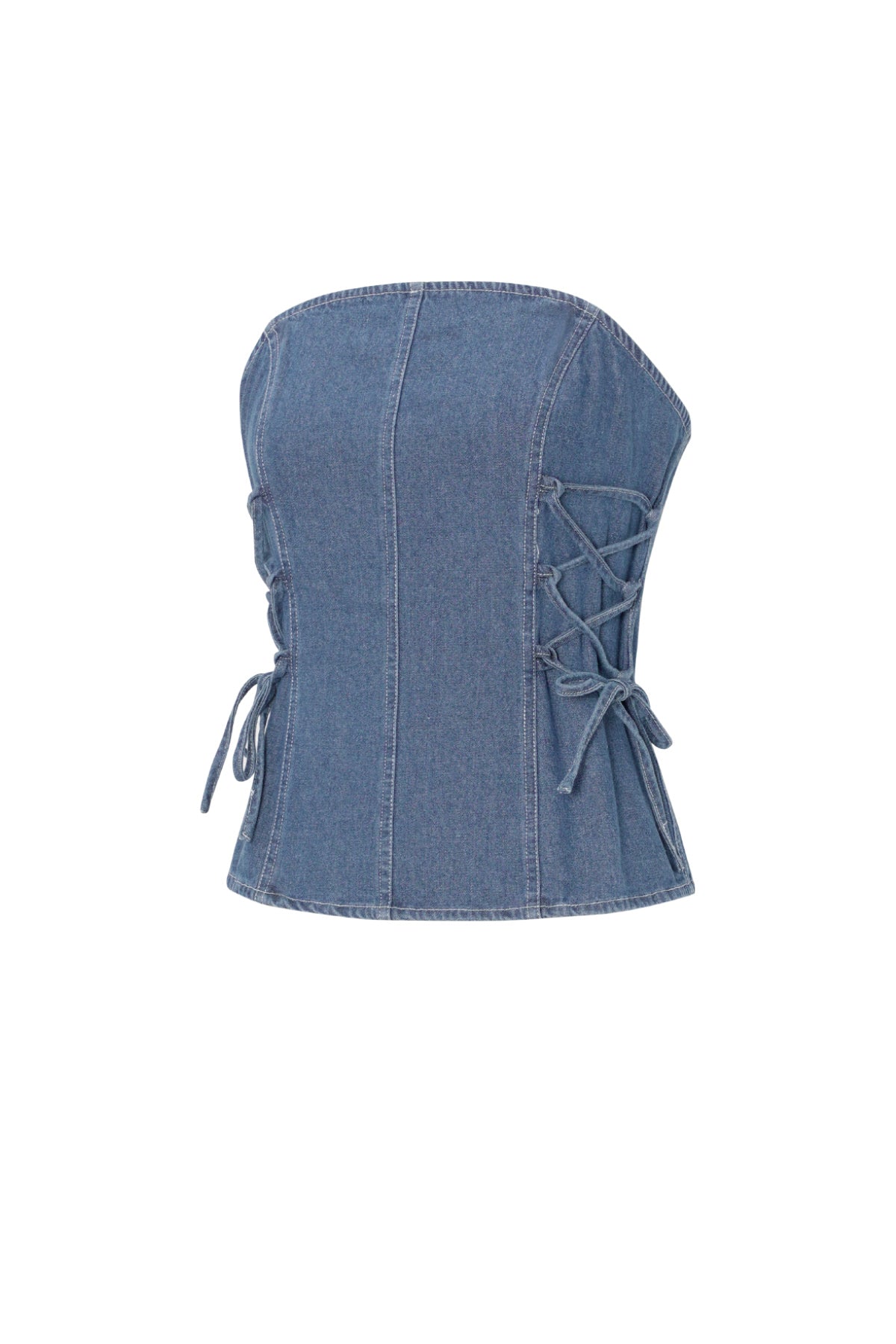 Eloise Closet Strapless Denim Top Woven Denim 