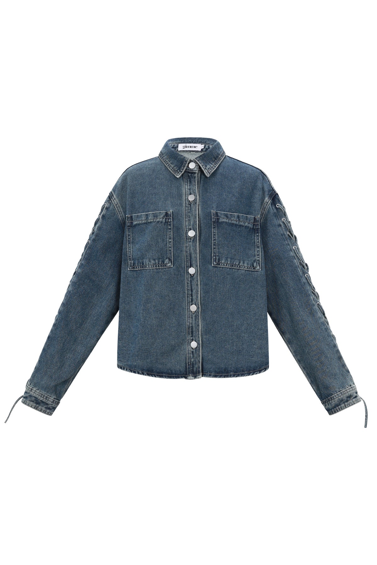 Elosie Closet Cotton Denim Jacket Casual Tie-up Women's