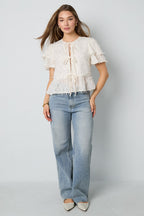Summer Tie-Up Ruffle Top Eloise Closet